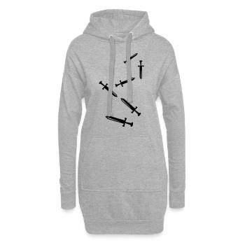Schwert Icon Symbol - Hoodie-Kleid - Grau meliert - Vorne