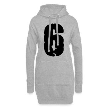 Maillot numéro 6 - Sweat-shirt à capuche long Femme - gris chiné - Devant