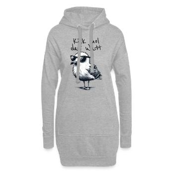 Kiek mol dat Watt Wattwanderer Möwe Spruch - Sweat-shirt à capuche long Femme - gris chiné - Devant