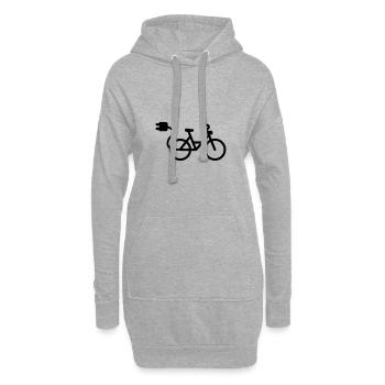 ebike fahrrad - Hoodie-Kleid - Grau meliert - Vorne