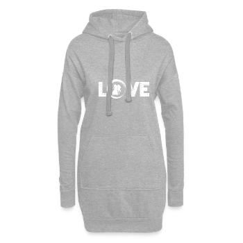 Sporty Hobby Leidenschaft Rodeln - Hoodie-Kleid - Grau meliert - Vorne
