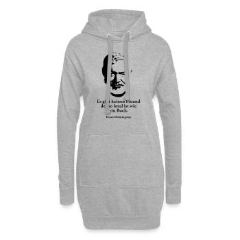 Hemingway: Es gibt keinen Freund der so loyal ist - Hoodie-Kleid - Grau meliert - Vorne