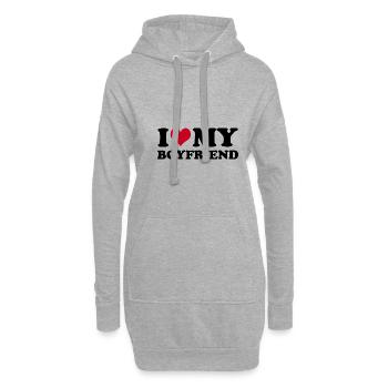 J’aime mon petit ami - Sweat-shirt à capuche long Femme - gris chiné - Devant