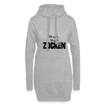 Mir Egal Ich Geh Zocken Zocker Geschenk - Hoodie-Kleid - Grau meliert - Vorne