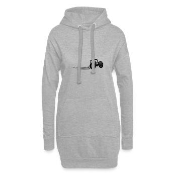 tracteur agriculteur - Sweat-shirt à capuche long Femme - gris chiné - Devant