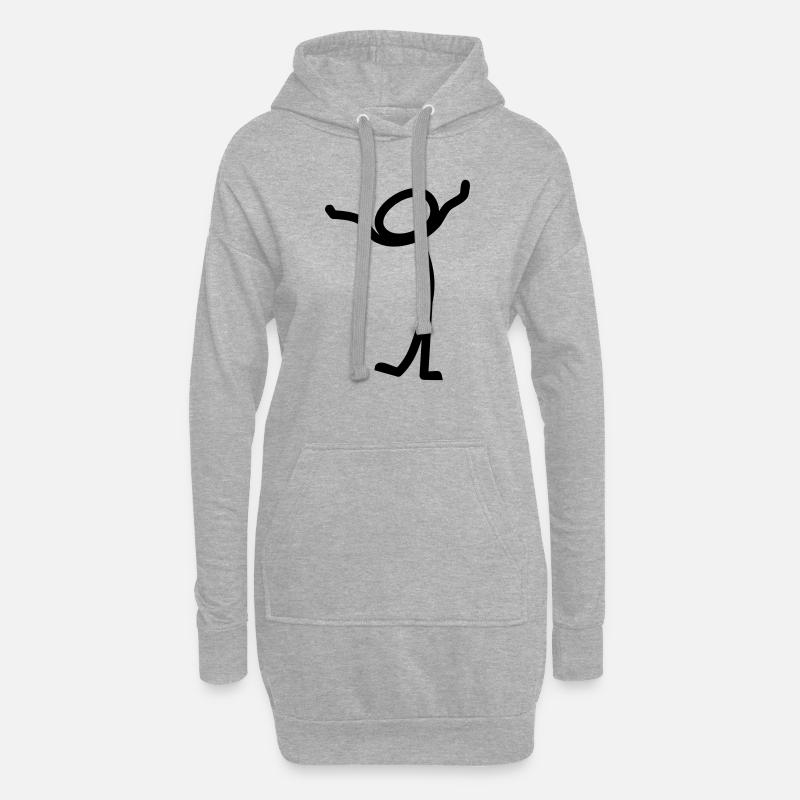 Comic - Hoodie-Kleid - Grau meliert