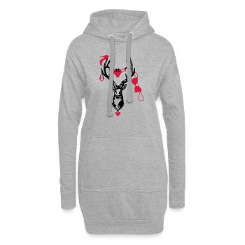 Wiesn Hirsch / / Junggesellenabschied - Hoodie-Kleid - Grau meliert - Vorne