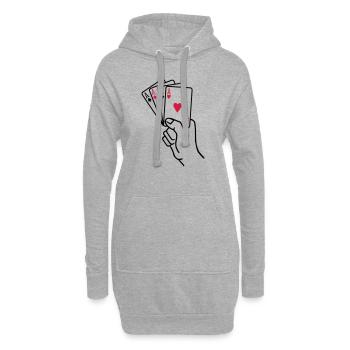 Poker - Hoodie-Kleid - Grau meliert - Vorne