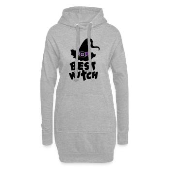 Best Witch, Hexe, Halloween, Zauberei, Magie, Fun - Hoodie-Kleid - Grau meliert - Vorne