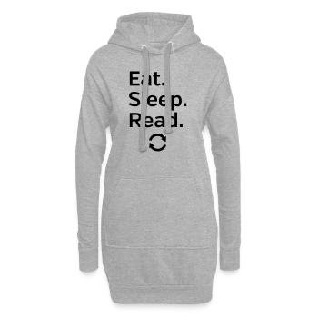 Eat - Sleep - Read - Repeat - Sweat-shirt à capuche long Femme - gris chiné - Devant