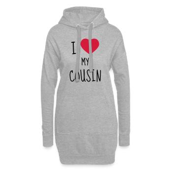 Onkel / Tante / Vetter / Cousin / Kusine - Hoodie-Kleid - Grau meliert - Vorne