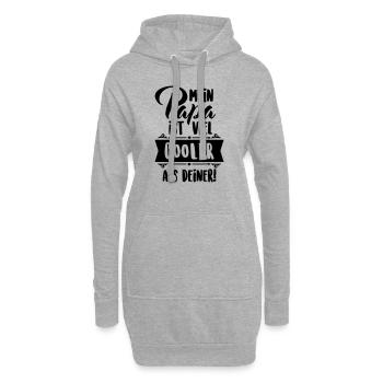 Mein Papa ist viel cooler als deiner! - Hoodie-Kleid - Grau meliert - Vorne