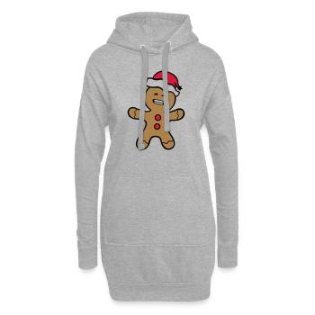 lebkuchenmann_02 - Hoodie-Kleid - Grau meliert - Vorne