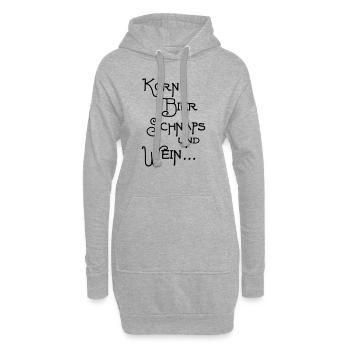 Korn Bier Schnaps - Hoodie-Kleid - Grau meliert - Vorne