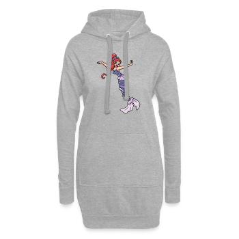 Meerjungfrau - Hoodie-Kleid - Grau meliert - Vorne