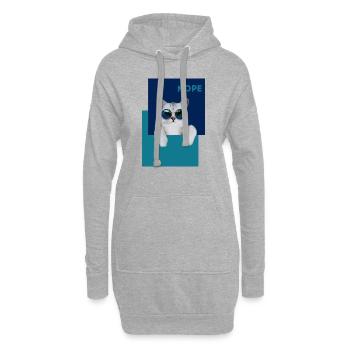 Katze Nope - Hoodie-Kleid - Grau meliert - Vorne