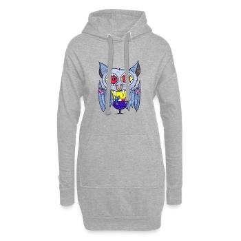 Hufeisen Fledermaus - Hoodie-Kleid - Grau meliert - Vorne