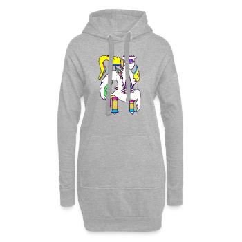 Einhorn Gockel - Hoodie-Kleid - Grau meliert - Vorne