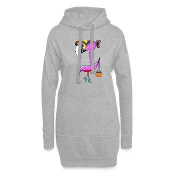 Flamingo - Hoodie-Kleid - Grau meliert - Vorne