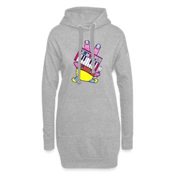 Keyboard Koch - Hoodie-Kleid - Grau meliert - Vorne