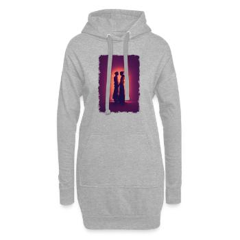 Liebe - Hoodie-Kleid - Grau meliert - Vorne