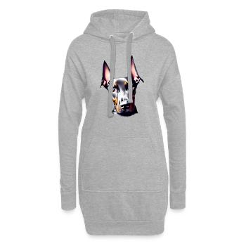 Doberman Doberman chiot Doberman chien dresseur - Sweat-shirt à capuche long Femme - gris chiné - Devant