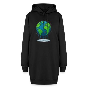 Global Meltdown - Hoodie-Kleid - Schwarz - Vorne