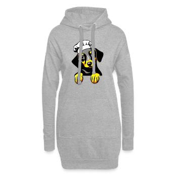 Teckel Chiens Restaurateur Chien Teckel Chiot Cuisine - Sweat-shirt à capuche long Femme - gris chiné - Devant