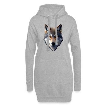 Wolf - Hoodie Dress - heather grey - Front