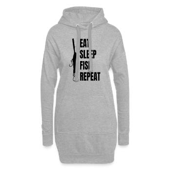 Angelsport Angeln Fischen Angelhaken Angler - Hoodie-Kleid - Grau meliert - Vorne