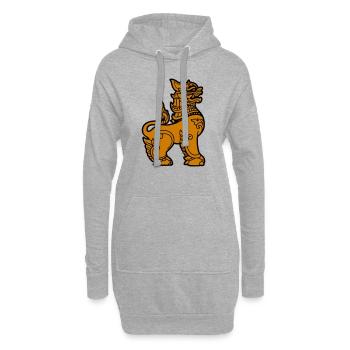 chinthe myanmar Birmanie - Sweat-shirt à capuche long Femme - gris chiné - Devant