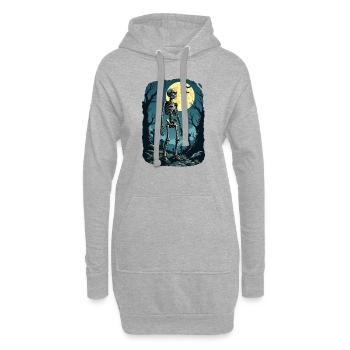 Skeleton in wood - Sweat-shirt à capuche long Femme - gris chiné - Devant
