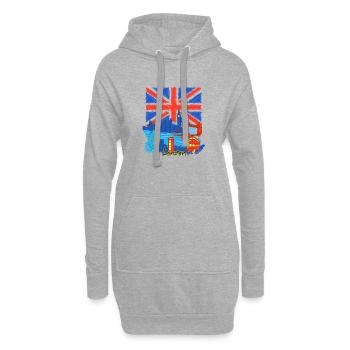 London Lover - Sweat-shirt à capuche long Femme - gris chiné - Devant