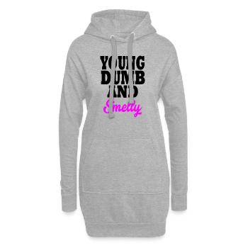 young dumb and smelly - Hoodie-Kleid - Grau meliert - Vorne
