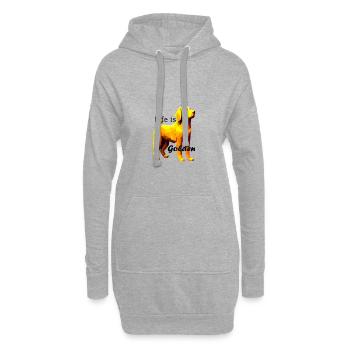 Golden Retriever Geschenk für Hundemama/Hundepapa - Hoodie-Kleid - Grau meliert - Vorne