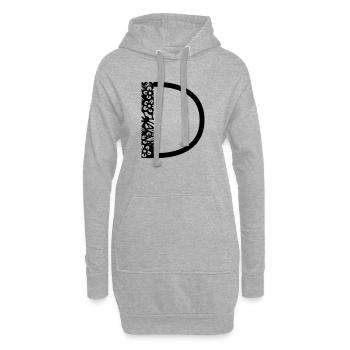 Buchstabe D - Hoodie-Kleid - Grau meliert - Vorne