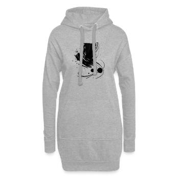 Abstrakt - Hoodie-Kleid - Grau meliert - Vorne