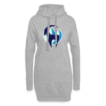 Steinbock und Gebirge Button - Hoodie-Kleid - Grau meliert - Vorne