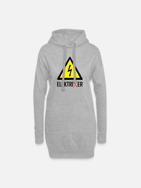 ElektriXer Elektriker Blitz Pfeil - Hoodie-Kleid - Grau meliert