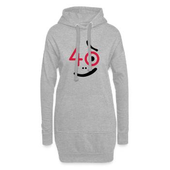 40 Jahre - so what? - Hoodie-Kleid - Grau meliert - Vorne