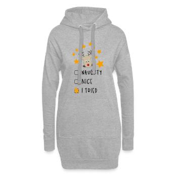 Christmas - Hoodie Dress - heather grey - Front