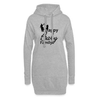 Happy Baby Family Family Cadeau de naissance de l’enfant - Sweat-shirt à capuche long Femme - gris chiné - Devant