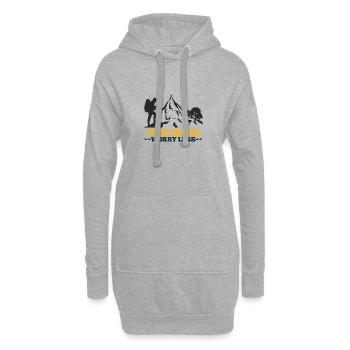 wandern, Wanderung, Freizeitspaß, Hobby, Berg - Hoodie-Kleid - Grau meliert - Vorne