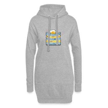 Wiesn Tracht Volksfest saufen Maß Bier - Hoodie-Kleid - Grau meliert - Vorne
