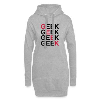 Geek ! - Sweat-shirt à capuche long Femme - gris chiné - Devant