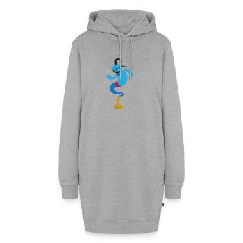 Kindermotiv Flaschengeist blau Kindershirt Geist - Hoodie-Kleid - Grau meliert - Vorne