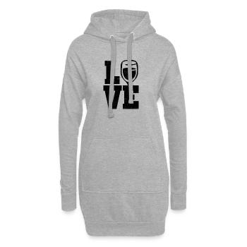 Vin d'amour - Sweat-shirt à capuche long Femme - gris chiné - Devant