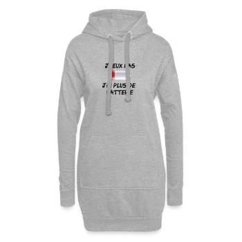 Ich kann nicht mehr. - Hoodie-Kleid - Grau meliert - Vorne