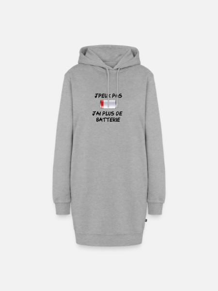 I can not I have more battery - Hoodie Dress - heather grey