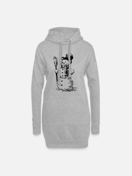 Schneemann - Hoodie-Kleid - Grau meliert